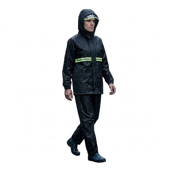 Rain coat เซต เสื้อ+กางเกง ขนาด FREE SIZE สีดำ