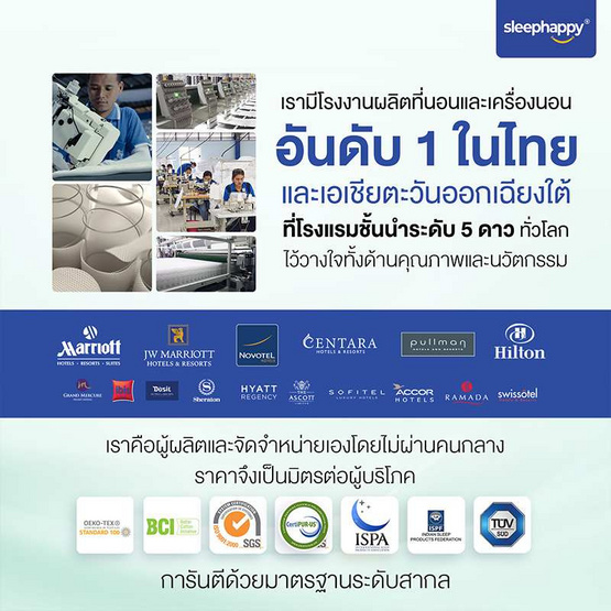 SleepHappy ที่นอนพ็อกเก็ตสปริงคุณภาพแน่นนุ่ม รุ่น Element Bounce หนา 10 นิ้ว