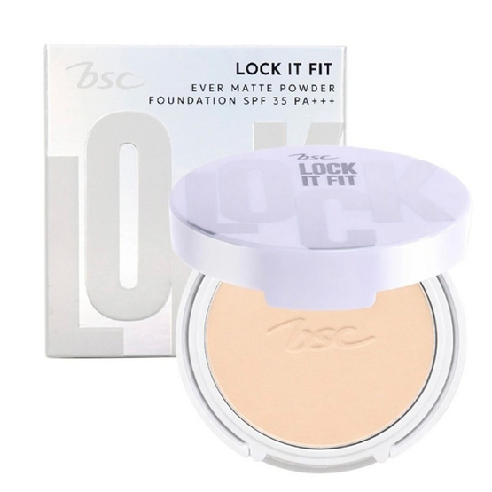Bsc แป้งพัพ Lock It Fit Ever Matte Powder Foundation 8 กรัม