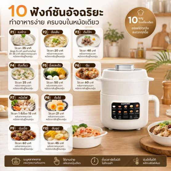 SAMONO หม้อไฟฟ้ามินิ 10in1 2ลิตร รุ่น SW-DG07
