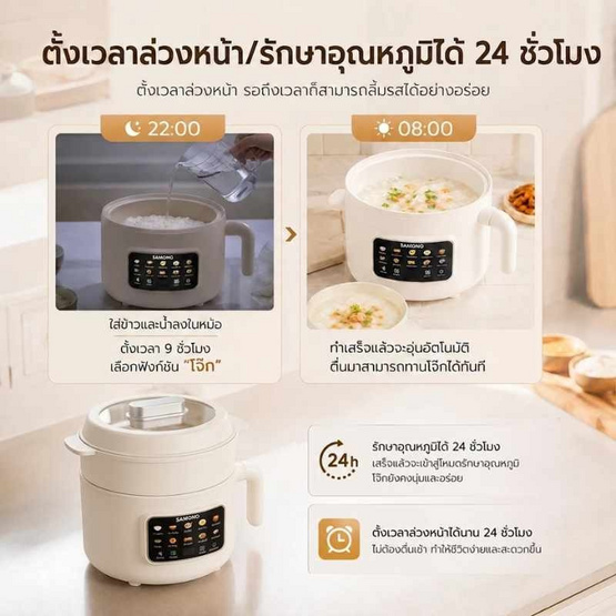 SAMONO หม้อไฟฟ้ามินิ 10in1 2ลิตร รุ่น SW-DG07