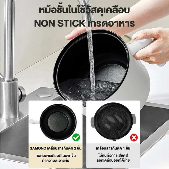 SAMONO หม้อไฟฟ้าอเนกประสงค์ 1.5ลิตร รุ่น SW-DG03
