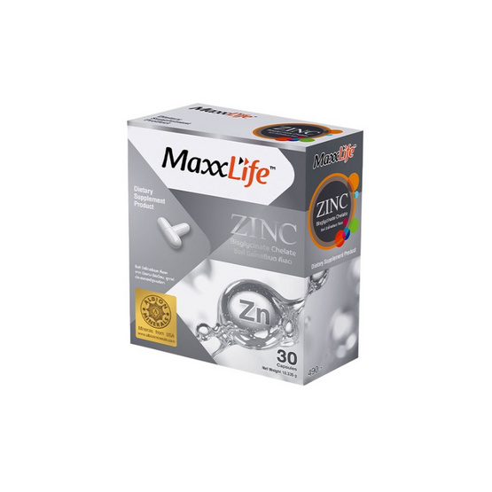 (Maxxlife) ซิงค์ บิสไกลซิเนต คีเลต บรรจุ 30 แคปซูล