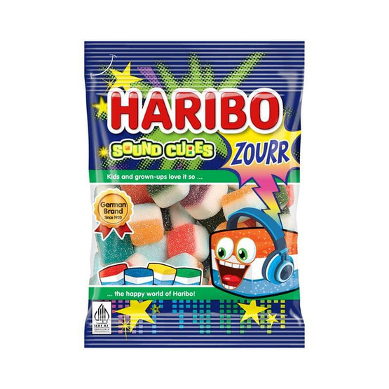 ฮาริโบ้ กัมมี่ซาวด์คิวบ์กลิ่นผลไม้ 40 กรัม (แพ็ก 8 ชิ้น)