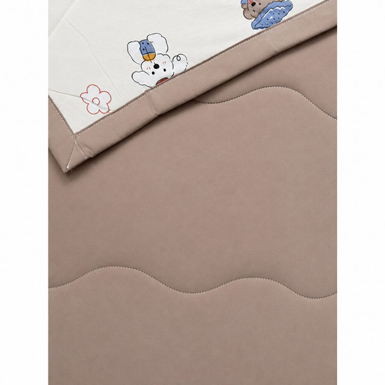 Sunday stories ผ้านวมไหมญี่ปุ่น ลาย Dog Brown-พื้นน้ำตาล