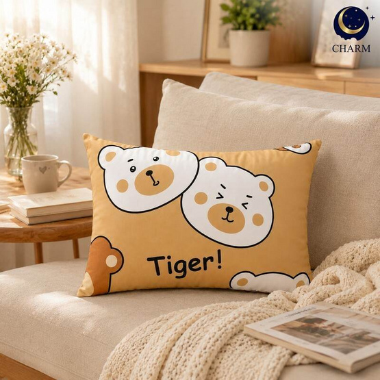 Charm เซตหมอนอิง ลาย Tiger Bear Duo 35x50 ซม. (แพ็ก 2 ชิ้น)