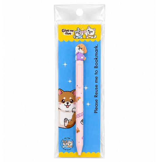 Cyberland ปากกาเจล Puppy 0.5 มม. หมึกน้ำเงิน คละลาย (แพ็ก 4 ด้าม)
