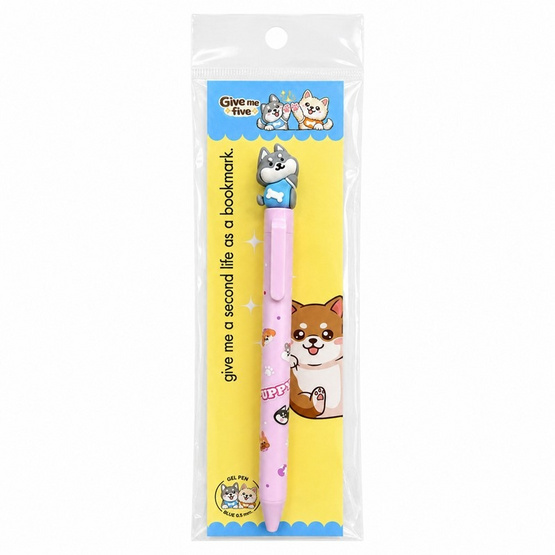 Cyberland ปากกาเจล Puppy 0.5 มม. หมึกน้ำเงิน คละลาย (แพ็ก 4 ด้าม)