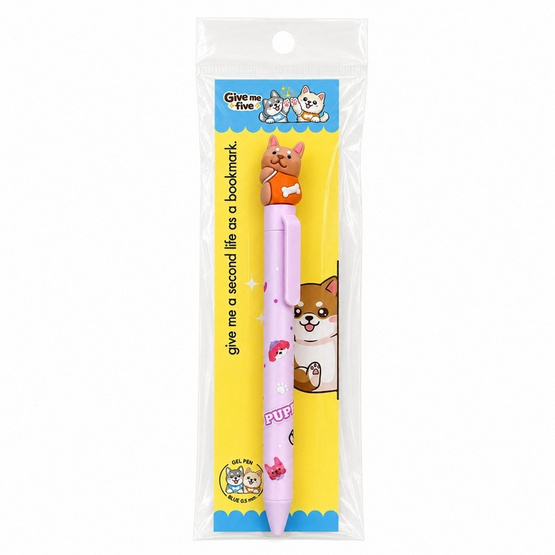 Cyberland ปากกาเจล Puppy 0.5 มม. หมึกน้ำเงิน คละลาย (แพ็ก 4 ด้าม)