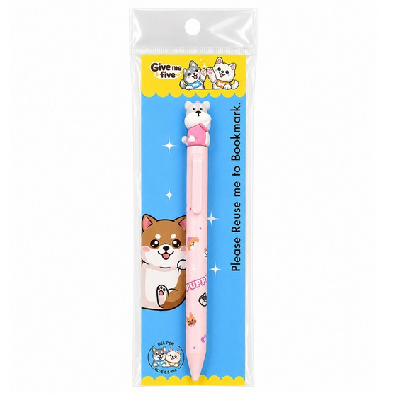 Cyberland ปากกาเจล Puppy 0.5 มม. หมึกน้ำเงิน คละลาย (แพ็ก 4 ด้าม)