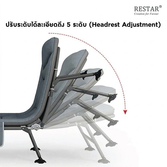 RESTAR เตียงนอนพับได้ 6 ขา Premium Grade รุ่น Sixsense