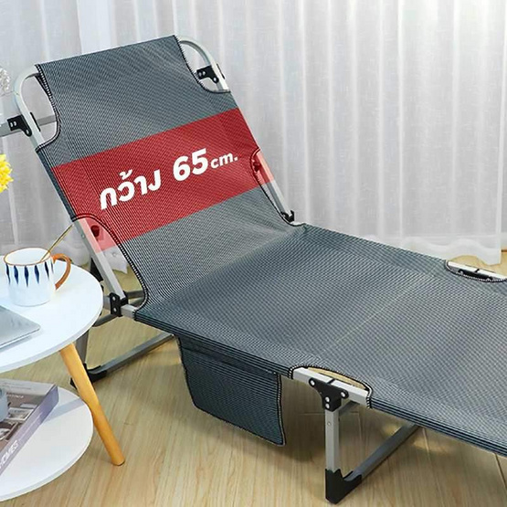 RESTAR เตียงนอนพับได้ 4 ขา รุ่น Moly สีเทาดำ