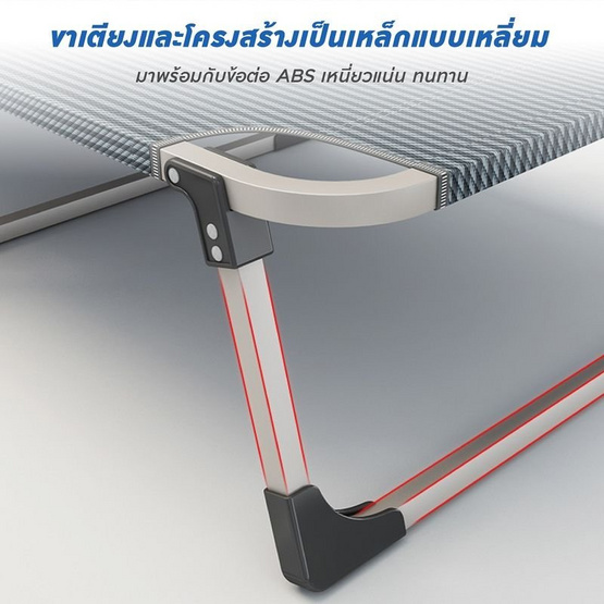 RESTAR เตียงนอนพับได้ 4 ขา รุ่น Moly สีเทาดำ