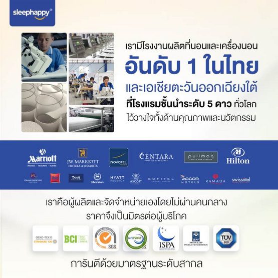 Sleephappy ที่นอน 3 พับ รุ่น 3 Fold Latex Topper หนา 10 ซม.