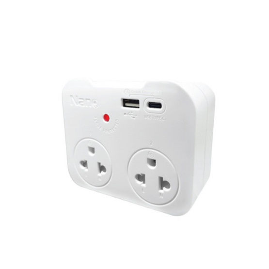 NANO ปลั๊กไฟอะแดปเตอร์ รุ่น PORT2-10A-ADP-W