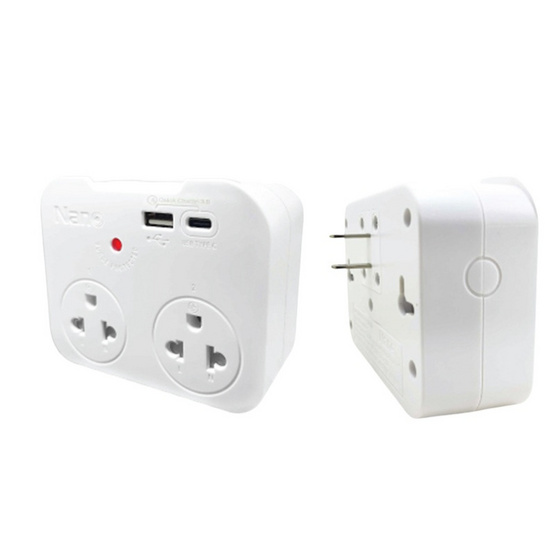 NANO ปลั๊กไฟอะแดปเตอร์ รุ่น PORT2-10A-ADP-W