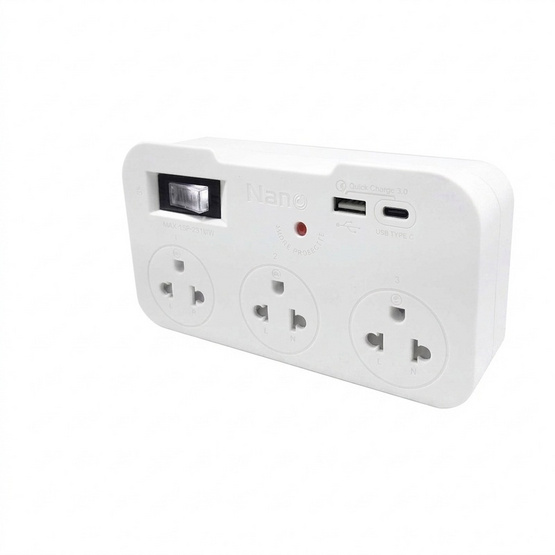 NANO ปลั๊กไฟอะแดปเตอร์ รุ่น  PORT3S-10A-ADP-W