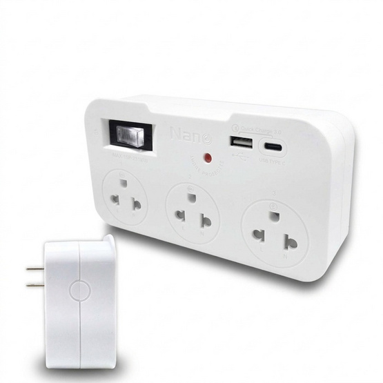NANO ปลั๊กไฟอะแดปเตอร์ รุ่น  PORT3S-10A-ADP-W