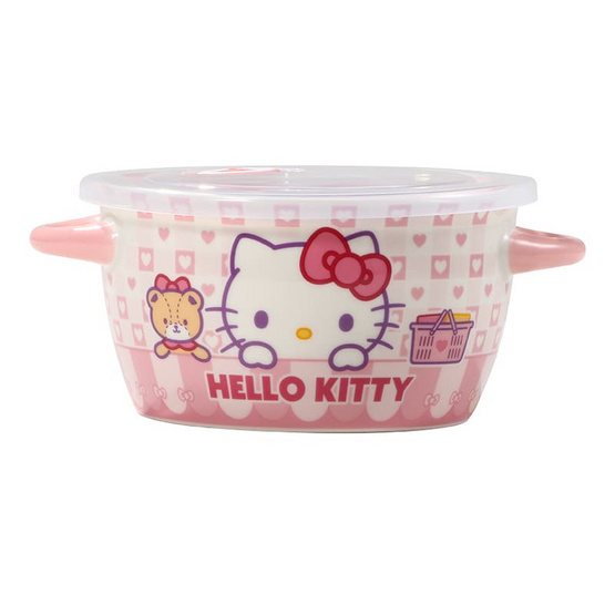 FOFO ชาม 2 หู พร้อมฝาปิด Hello kitty 6 นิ้ว
