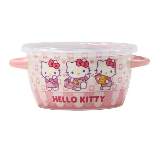 FOFO ชาม 2 หู พร้อมฝาปิด Hello kitty 6 นิ้ว