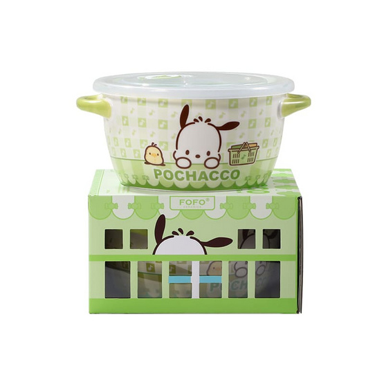 FOFO ชาม 2 หู พร้อมฝาปิด Pochacco ขนาด 6 นิ้ว