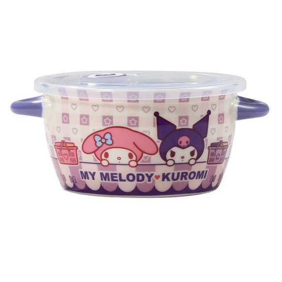 FOFO ชาม 2 หู พร้อมฝาปิด My Melody&Kuromi ขนาด 6 นิ้ว