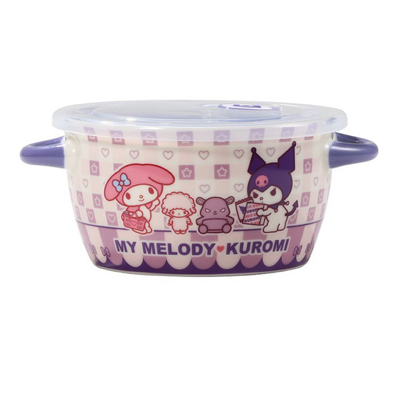 FOFO ชาม 2 หู พร้อมฝาปิด My Melody&Kuromi ขนาด 6 นิ้ว