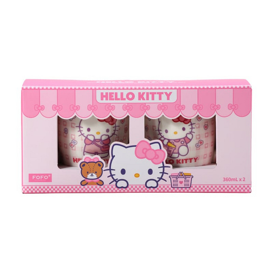FOFO ชุดแก้วมัค Hello kitty 360 มล. (Set 2 ใบ)