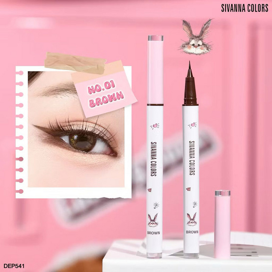 Sivanna Colors อายไลเนอร์ Extremely Thin Waterproof Liquid Eyeliner DEP541 0.6 กรัม