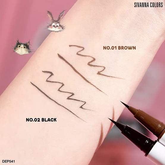 Sivanna Colors อายไลเนอร์ Extremely Thin Waterproof Liquid Eyeliner DEP541 0.6 กรัม