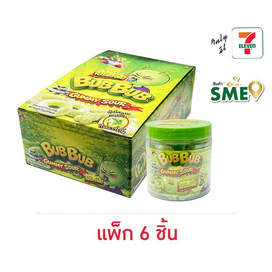 บับบับ กัมมี่ซาวดิปไซรัป&ซาวแอปเปิ้ล 170 กรัม (แพ็ก 6 ชิ้น)