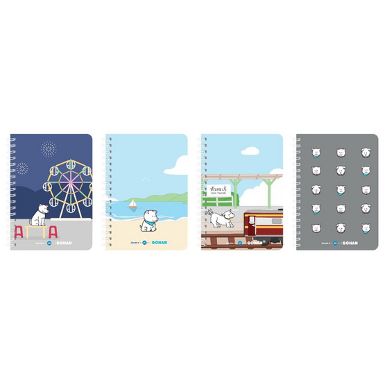 Double A สมุดสันห่วง A5 (80 แกรม 60 แผ่น) ปกคละลาย (แพ็ก 4 เล่ม)