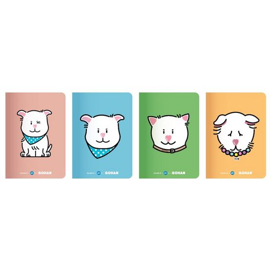 Double A สมุดมุงหลังคา A6 (80 แกรม 40 แผ่น) ปกคละลาย (แพ็ก 4 เล่ม)