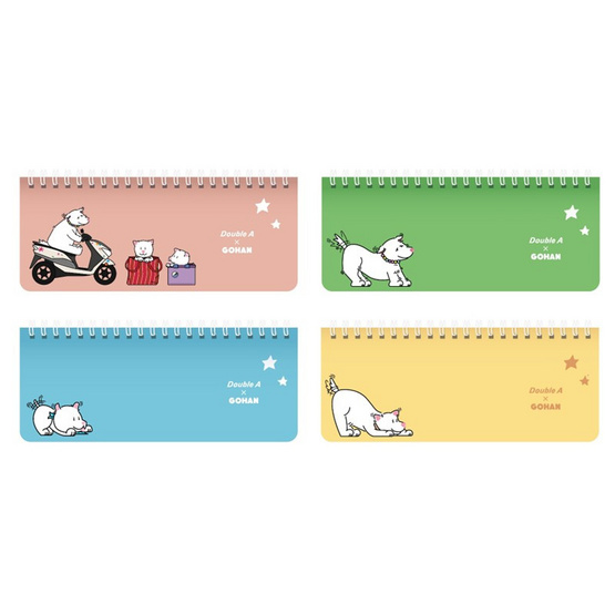 Double A สมุดแพลนเนอร์ (80 แกรม 60 แผ่น) ปกคละลาย (แพ็ก 4 เล่ม)