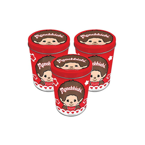 บิ๊กก้า เวเฟอร์สตรอเบอร์รี่พร้อมกระป๋องเหล็กมอนชิชิ คละลาย 15 กรัม (แพ็ก 3 ชิ้น)