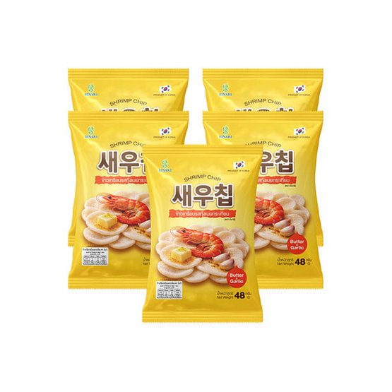 บินาริ ข้าวเกรียบรสกุ้งเนยกระเทียม 48 กรัม (แพ็ก 5 ชิ้น)