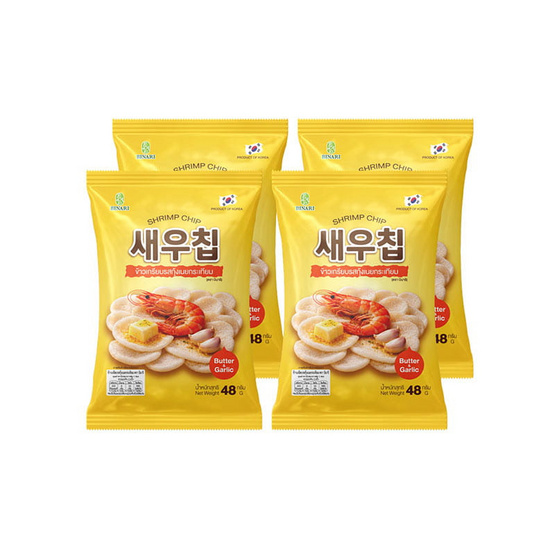 บินาริ ข้าวเกรียบรสกุ้งเนยกระเทียม 48 กรัม (แพ็ก 5 ชิ้น)