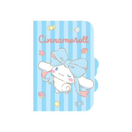CODE:D สมุด A6 พร้อมกระเป๋าพับได้ Cinnamoroll Sanrio คละลาย (แพ็ก 2 เล่ม)
