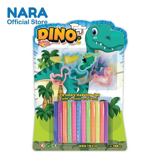NARA ดินน้ำมัน 12 สี ST-DINO ไดโนเสาร์ คละแบบ