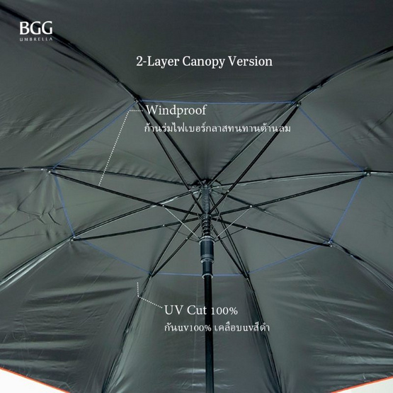 BGG ร่มกอล์ฟ อัตโนมัติเปิด 2 ชั้น กัน uv 100% 30 นิ้ว