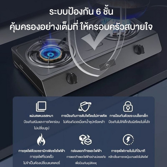 Camel เตาแก๊สหัวคู่สแตนเลส ความแรงไฟ 4.2KW รุ่น D153-P1
