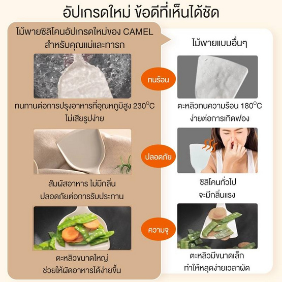 Camel ชุดเครื่องครัวซิลิโคน 3 ชิ้น รุ่น CWJDL-003