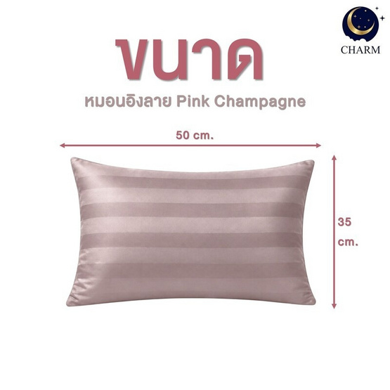 Charm หมอนอิงยาว ลาย Pink Champagne 35x50 ซม.