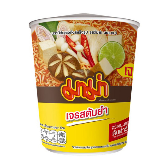 มาม่าเจคัพ รสต้มยำเจ 60 กรัม (แพ็ก 6 ถ้วย)