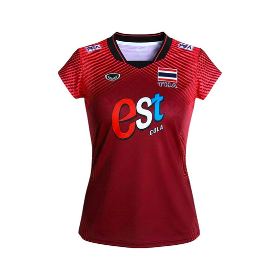 เสื้อวอลเลย์บอลทีมชาติหญิงแขนสั้น แดง 2026