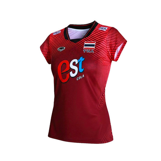เสื้อวอลเลย์บอลทีมชาติหญิงแขนสั้น แดง 2026