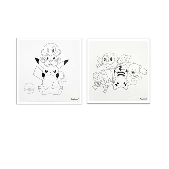 B-KIDS Pokemon กรอบผ้าระบายสีผ้าแคนวาสพร้อมชุดสี คละลาย (แพ็ก 2 ชุด)