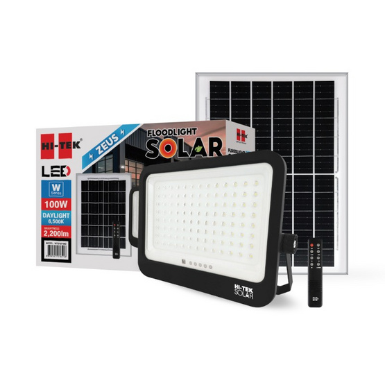 HI-TEK โคมฝลัดไลท์โซล่า W รุ่น ซุส 100W แสงขาว