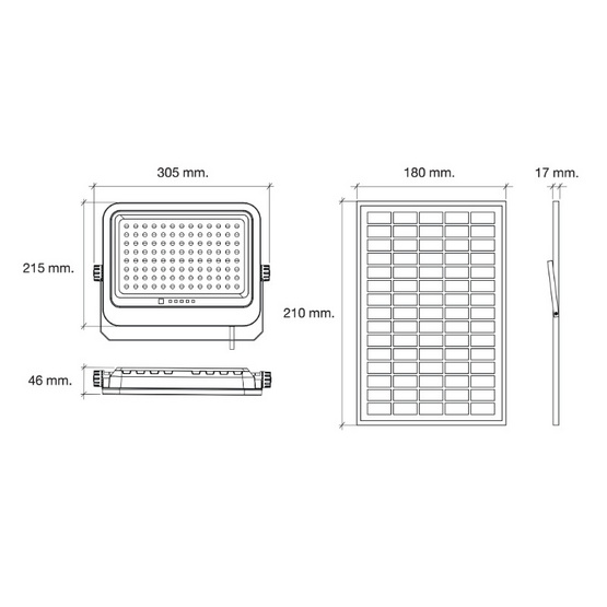 HI-TEK โคมไฟฝลัดไลท์โซล่า นูโว 100W แสงขาว แพคคู่