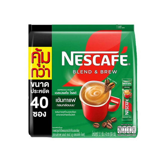 สั่งจอง เนสกาแฟ3in1 เบลนด์แอนด์บรู เอสเปรสโซ่โรสต์ 604 กรัม (แพ็ก 40 ซอง)